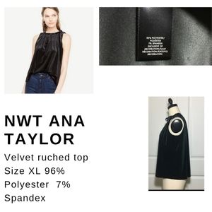 NWT Ann Taylor Velvet Ruche Shell